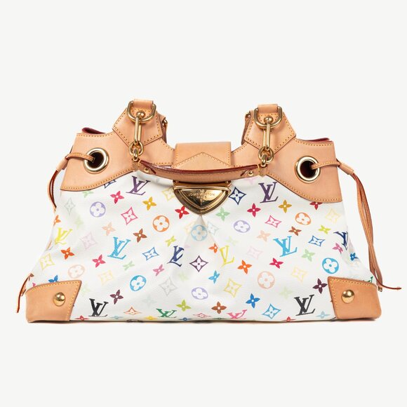 Louis Vuitton x Takashi Murakami Ursula White Multicolore Monogram Handbag - Picture 1 of 13